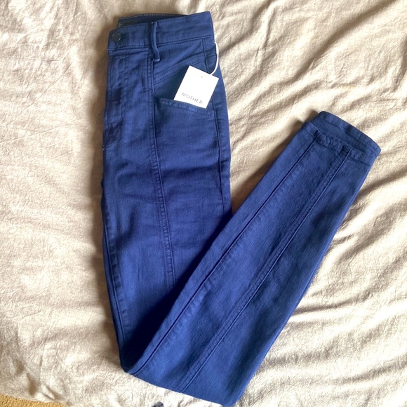 MOTHER Denim Jean “The Seamed Swooner Skimp” in Patriot Blue Size 24 - Picture 5 of 5